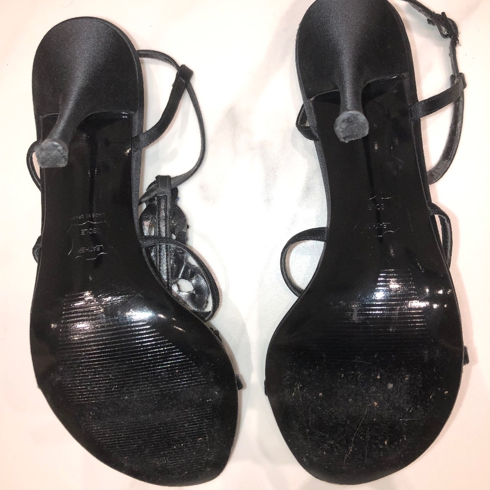 Stuart Weitzman Black Satin Caviar sandals - Picture 8 of 10